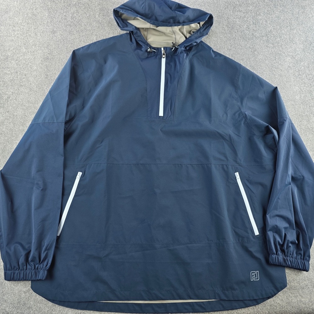FootJoy HydroLite X Hooded Rain Jacket Mens 3XL Navy Blue Golf Pullover